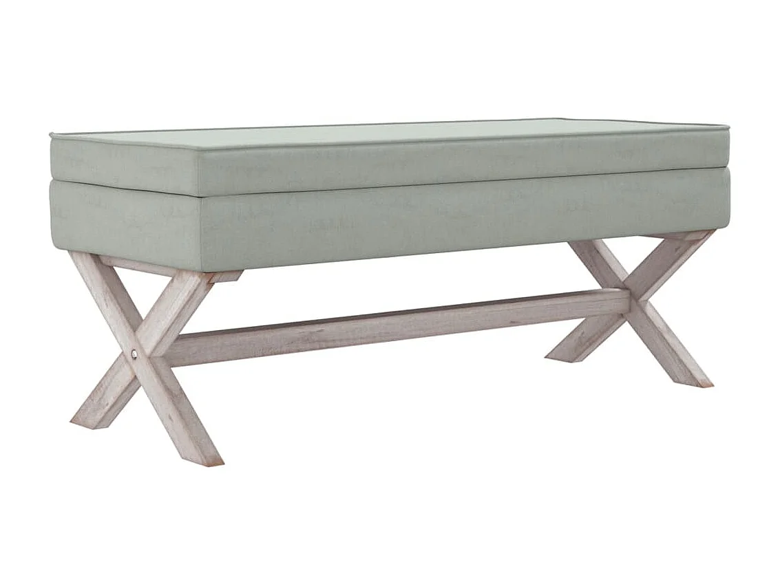 Taburete con almacenaje terciopelo gris claro 110x45x49 cm ES401589