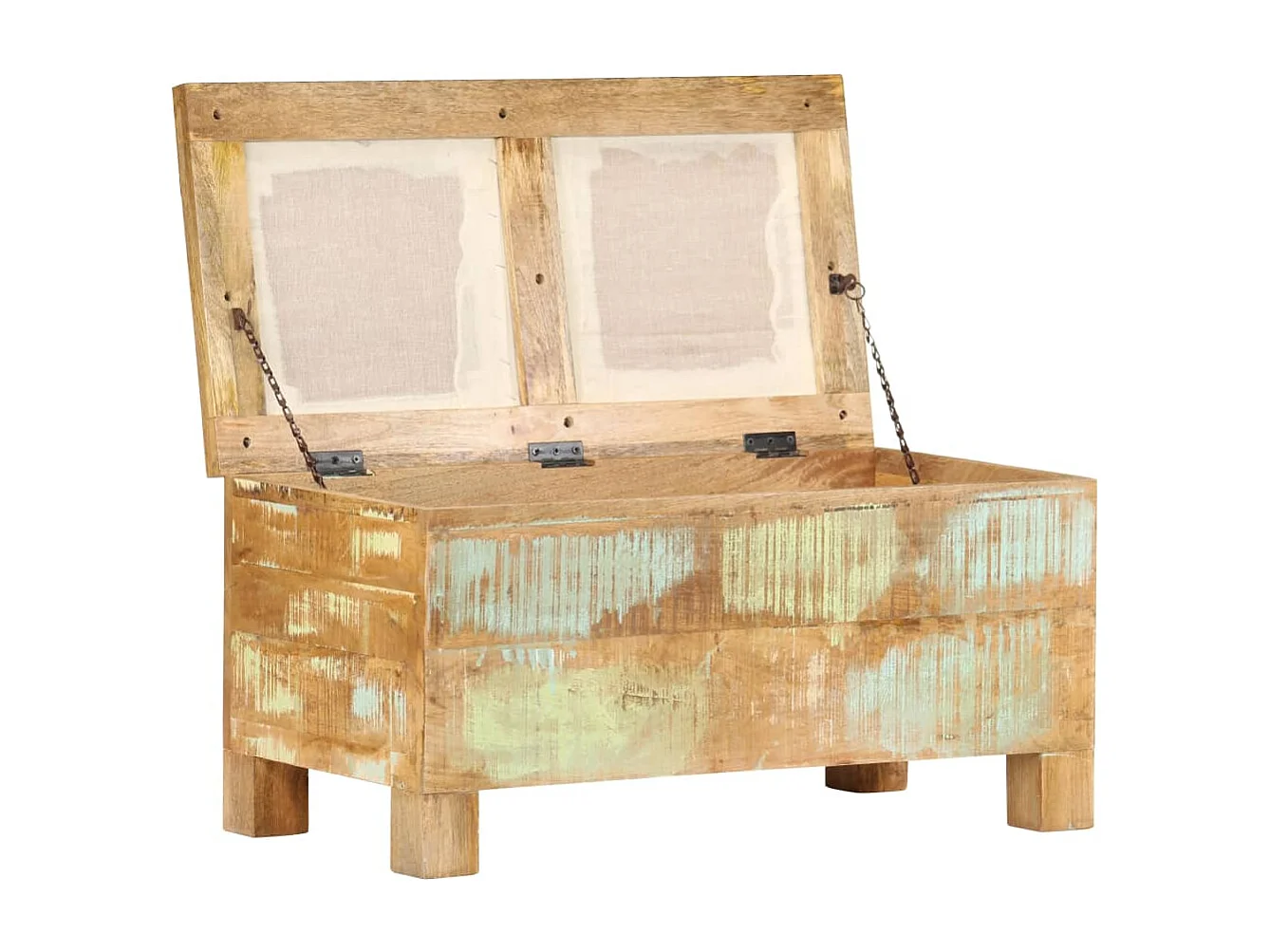 Banc de rangement Bois massif recyclé 80 x 40 x 40 cm REO32625