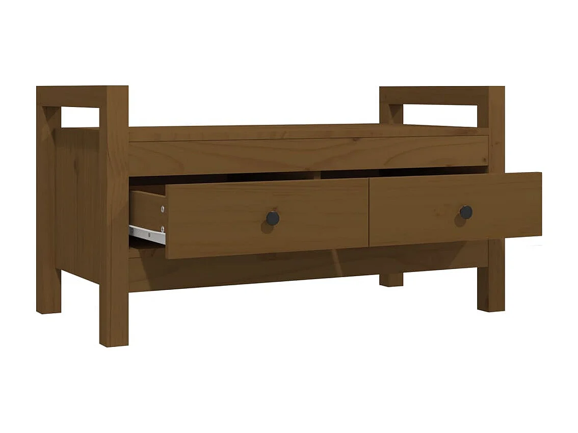 Banco de corredor 80x40x43 cm pinho maciço castanho mel PT281159