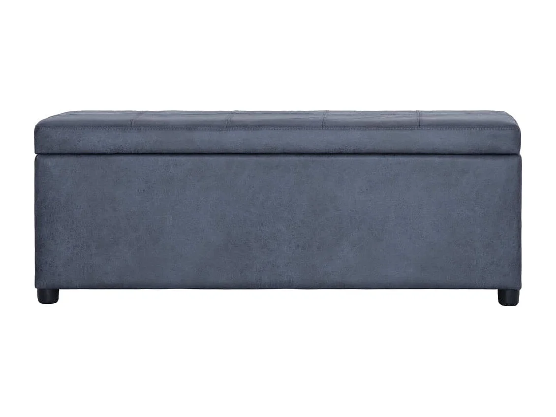 Banc avec compartiment de rangement 116 cm Gris Similicuir daim REO41425