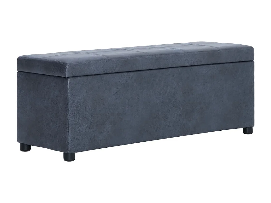 Banc avec compartiment de rangement 116 cm Gris Similicuir daim REO41425