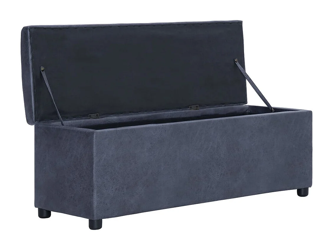 Banc avec compartiment de rangement 116 cm Gris Similicuir daim REO41425