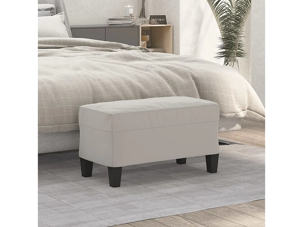 Banc Gris clair 70x35x41 cm Tissu microfibre REO10157