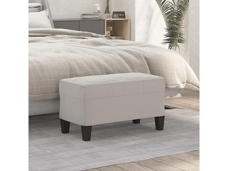 Banc Gris clair 70x35x41 cm Tissu microfibre REO10157