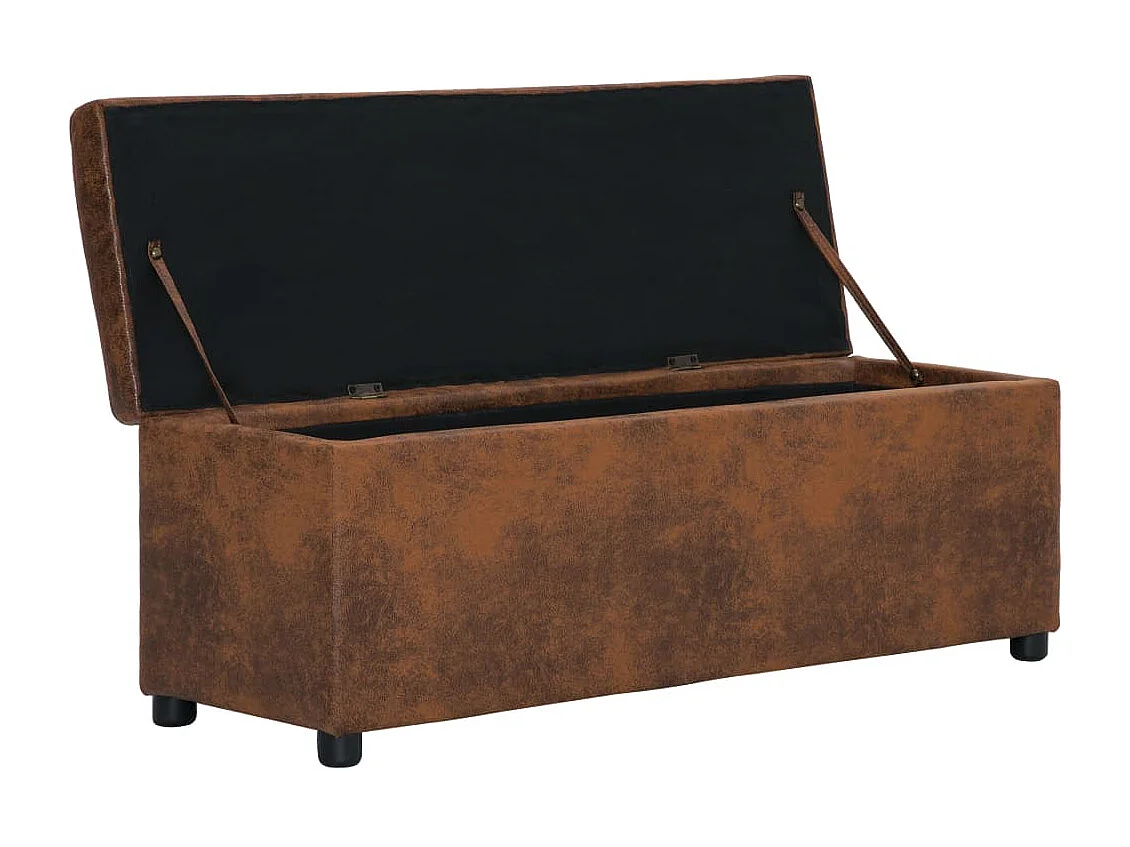 Banc avec compartiment de rangement 116 cm Marron Similicuir REO59431