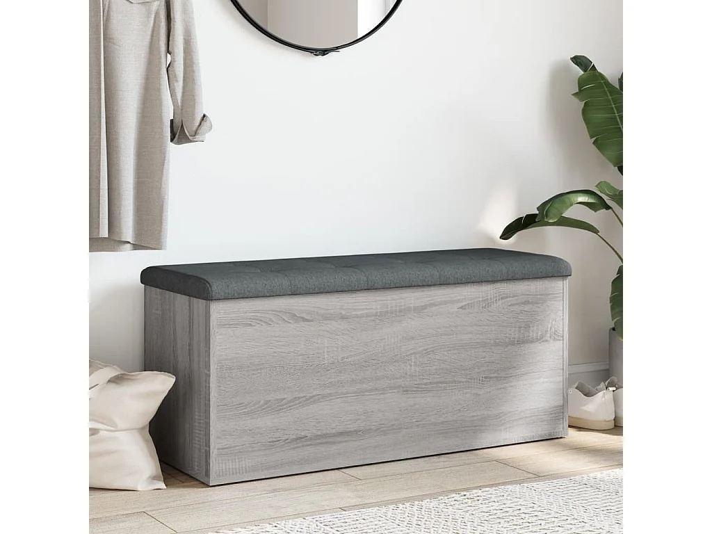 Banc de rangement sonoma gris 102x42x45 cm bois d'ingénierie REO98549