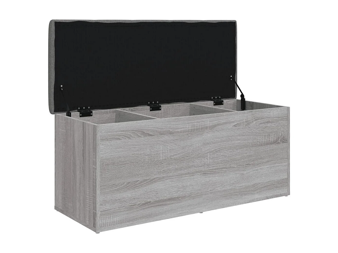 Opbergbankje 102x42x45 cm bewerkt hout grijs sonoma eikenkleur BE159094