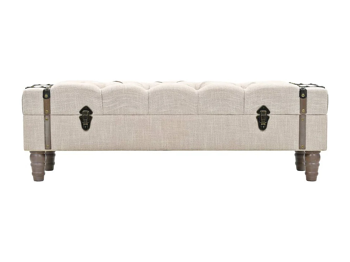 Banc de rangement Bois massif et acier 111 x 34 x 37 cm REO15946