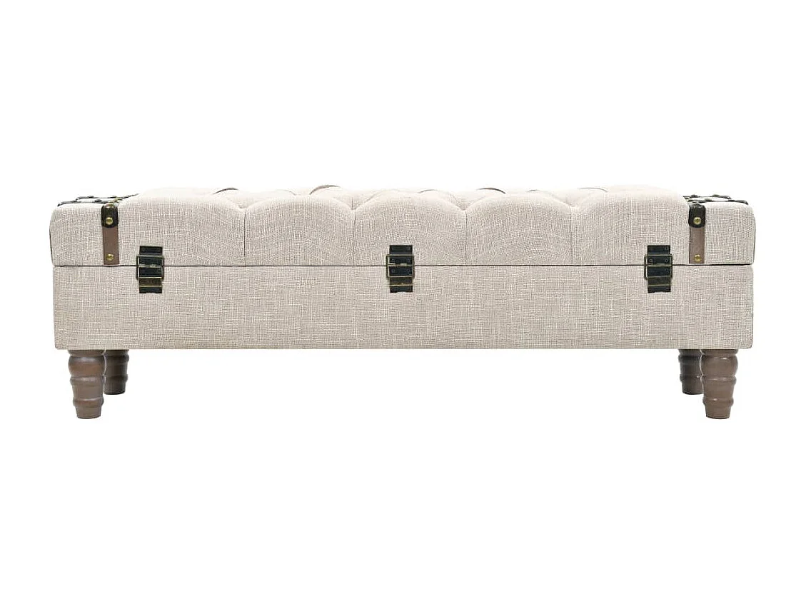 Banc de rangement Bois massif et acier 111 x 34 x 37 cm REO15946