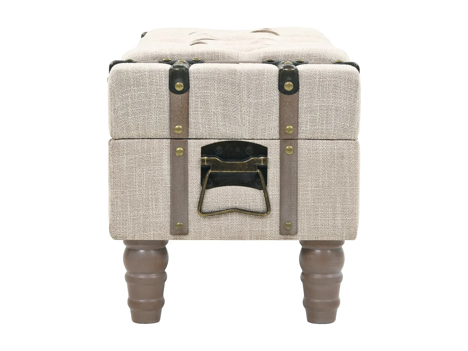 Banc de rangement Bois massif et acier 111 x 34 x 37 cm REO15946