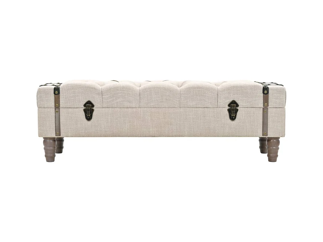 Banc de rangement Bois massif et acier 111 x 34 x 37 cm REO15946