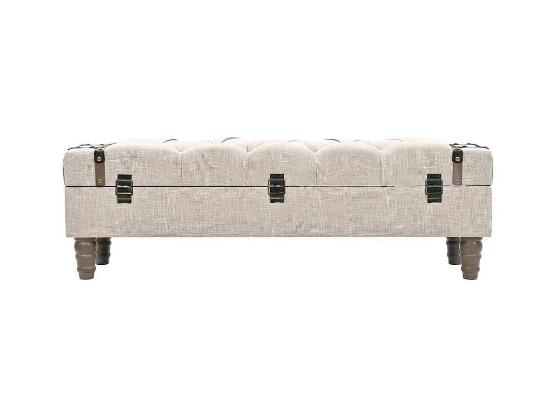Banc de rangement Bois massif et acier 111 x 34 x 37 cm REO15946