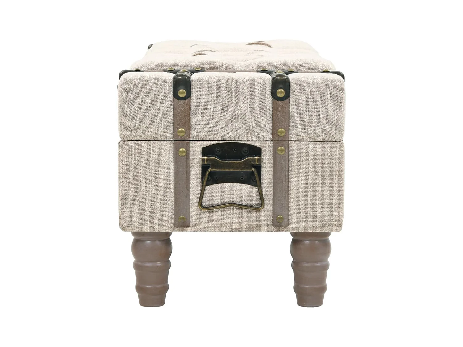 Banc de rangement Bois massif et acier 111 x 34 x 37 cm REO15946