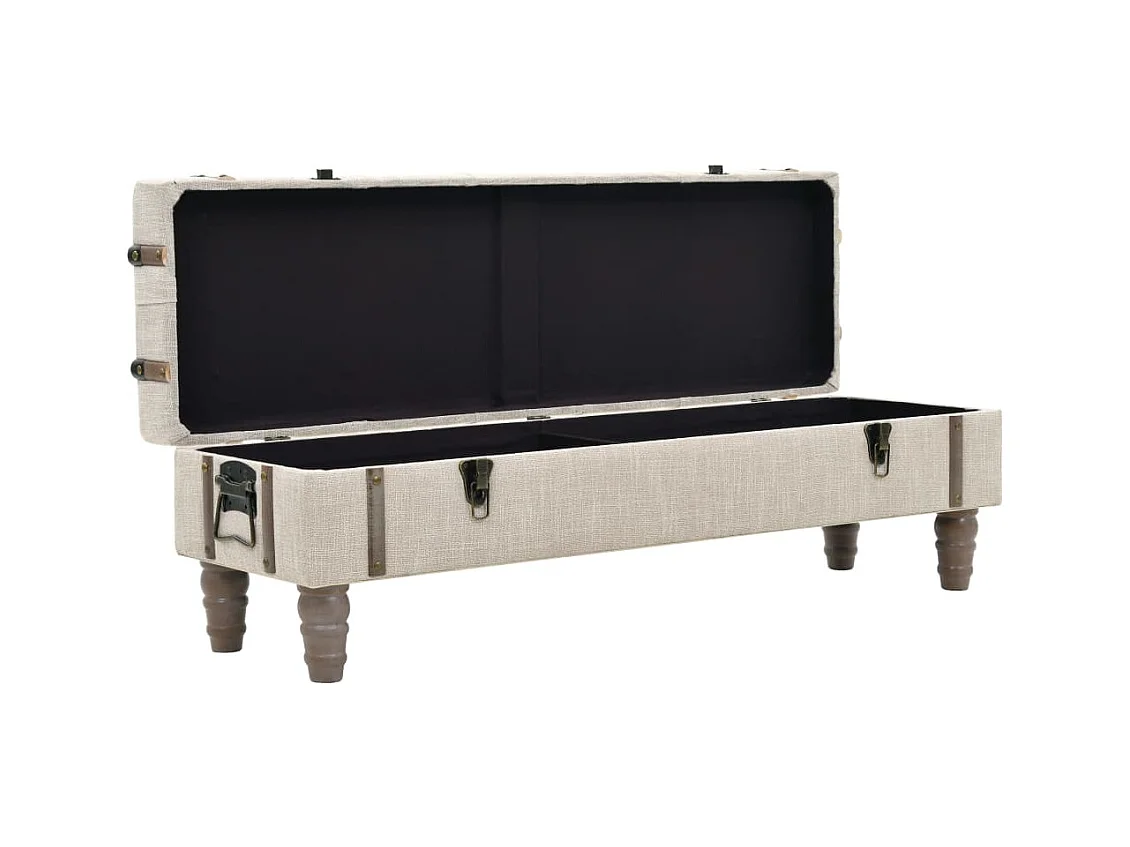Banc de rangement Bois massif et acier 111 x 34 x 37 cm REO15946