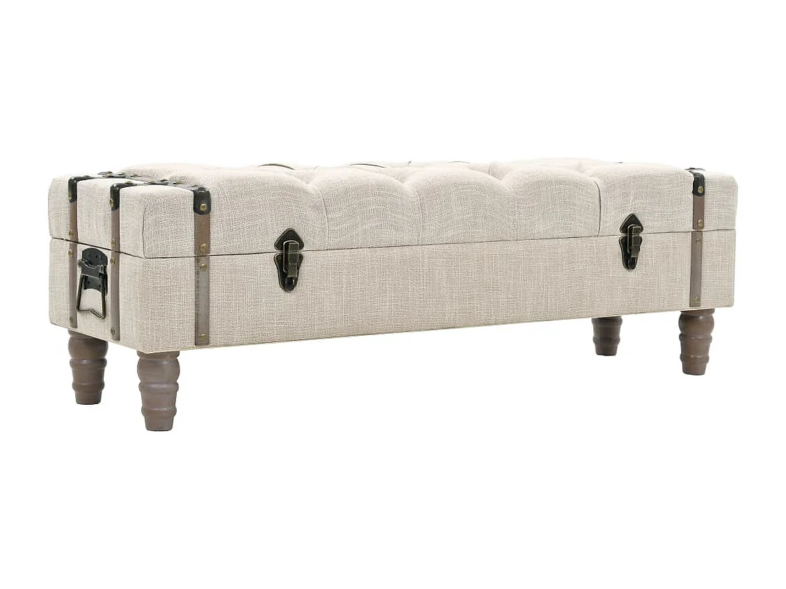 Banco de almacenamiento madera maciza y acero 111x34x37 cm ES371007