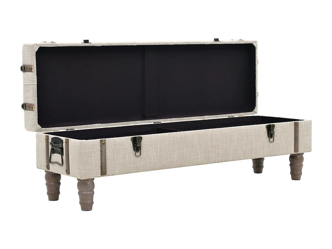 Banco de almacenamiento madera maciza y acero 111x34x37 cm ES371007