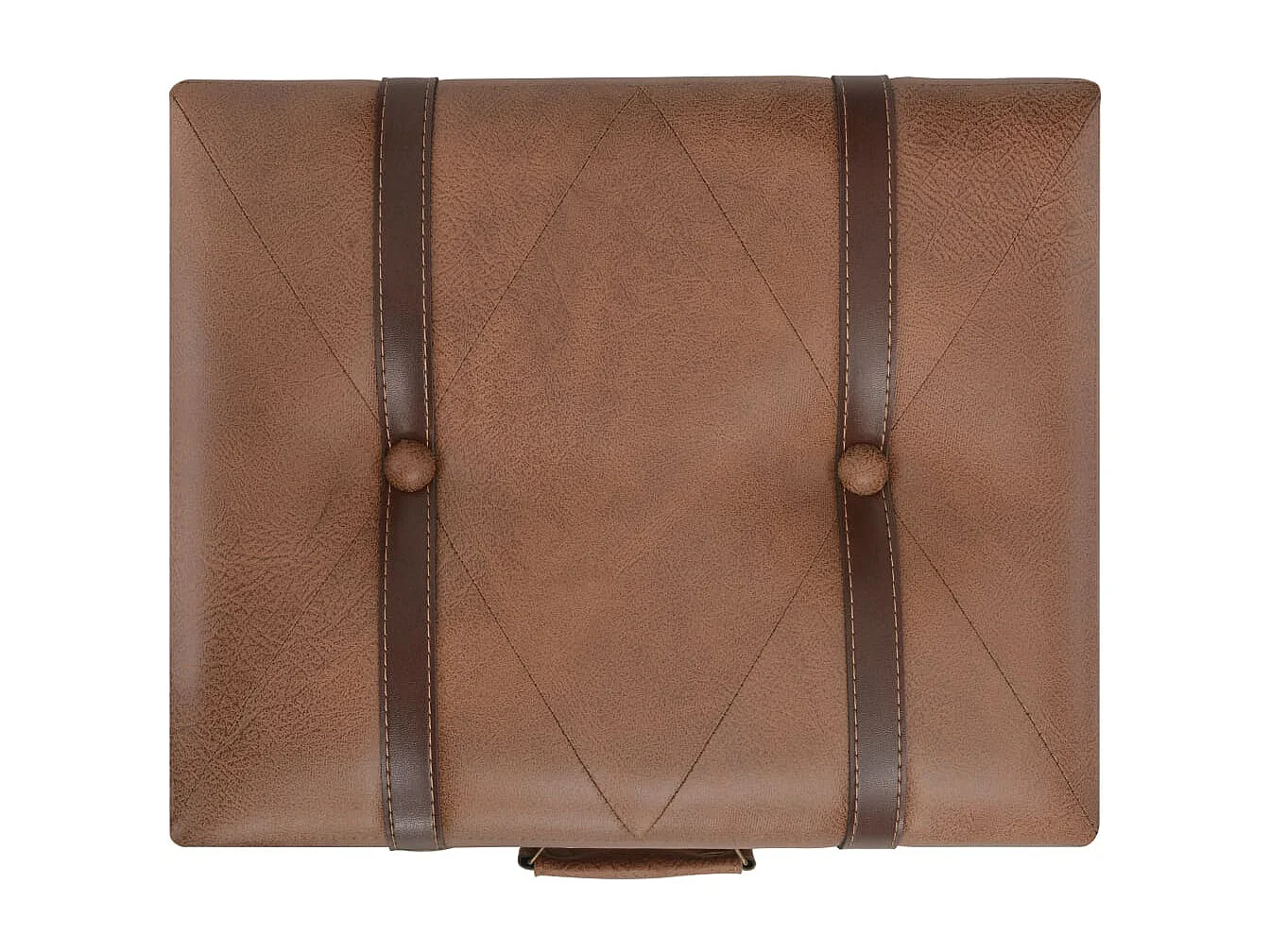 Banc de rangement 40 cm Marron Similicuir REO69361