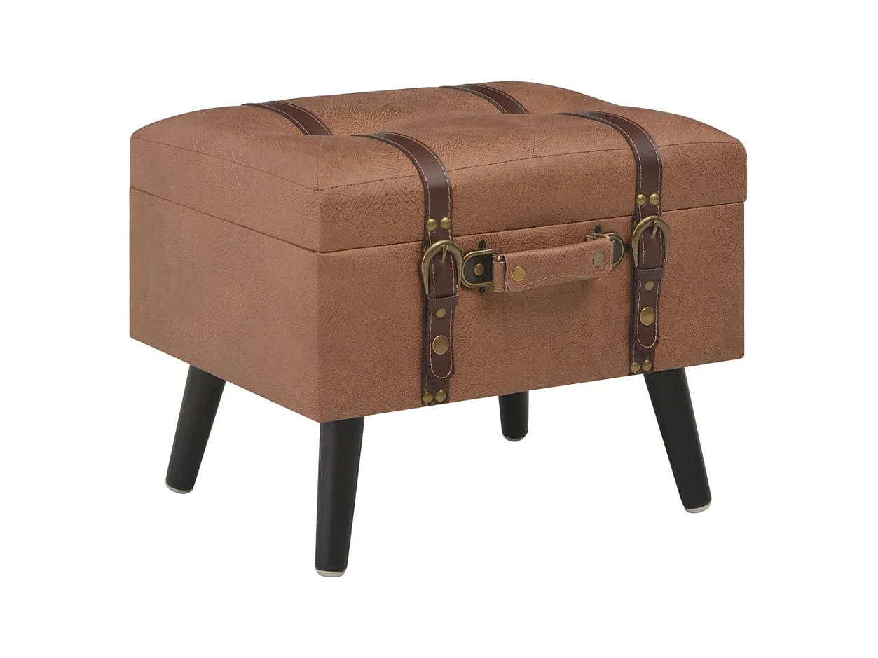 Banc de rangement 40 cm Marron Similicuir REO69361