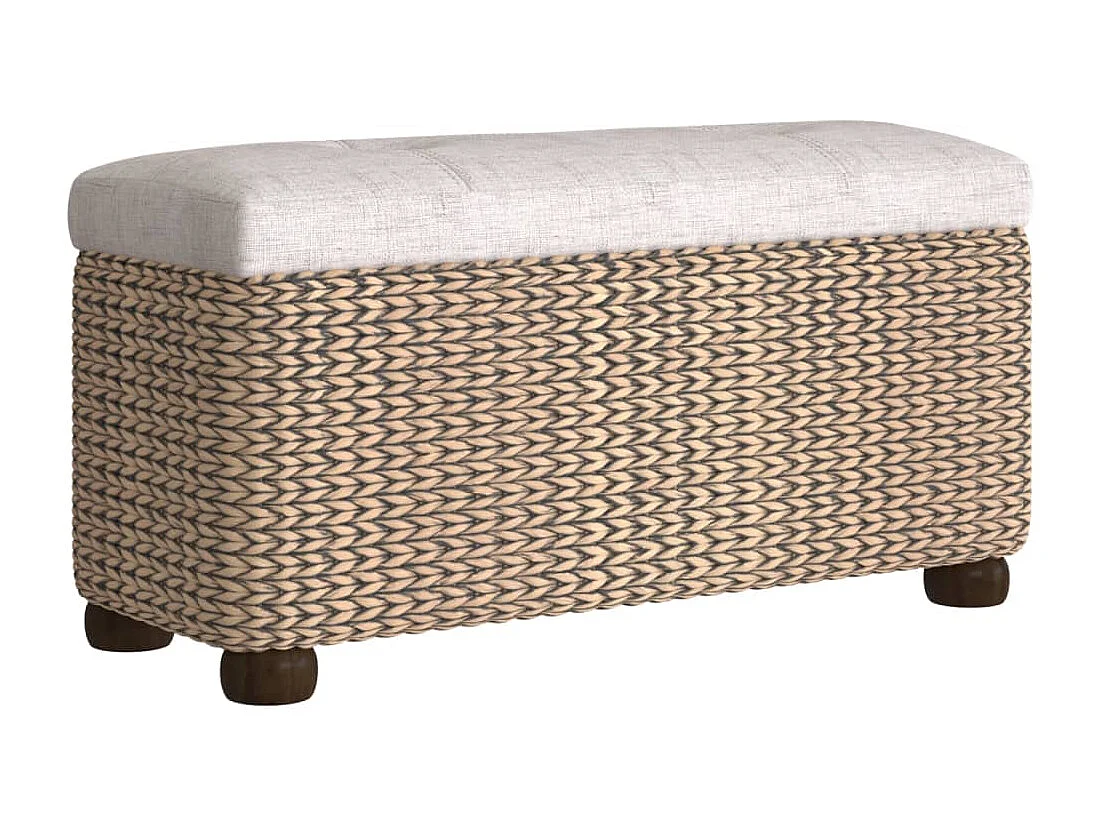 Bancs de rangement 2 pcs avec coussin gris 69 cm quenouille REO90978