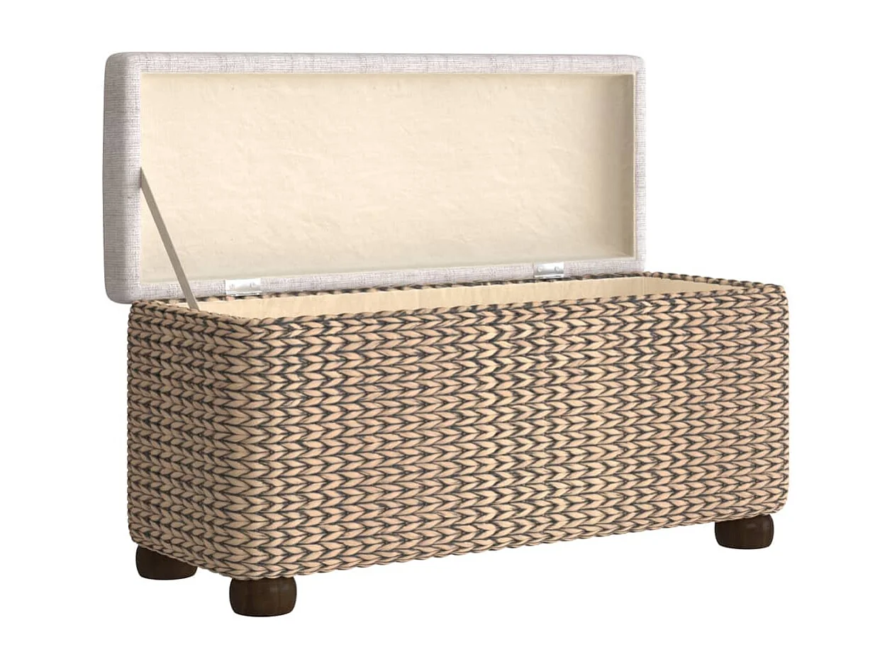 Bancs de rangement 2 pcs avec coussin gris 69 cm quenouille REO90978