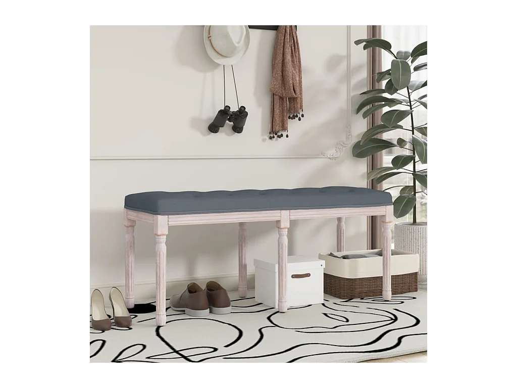 Banc Gris foncé 110x40x49 cm Velours REO24229