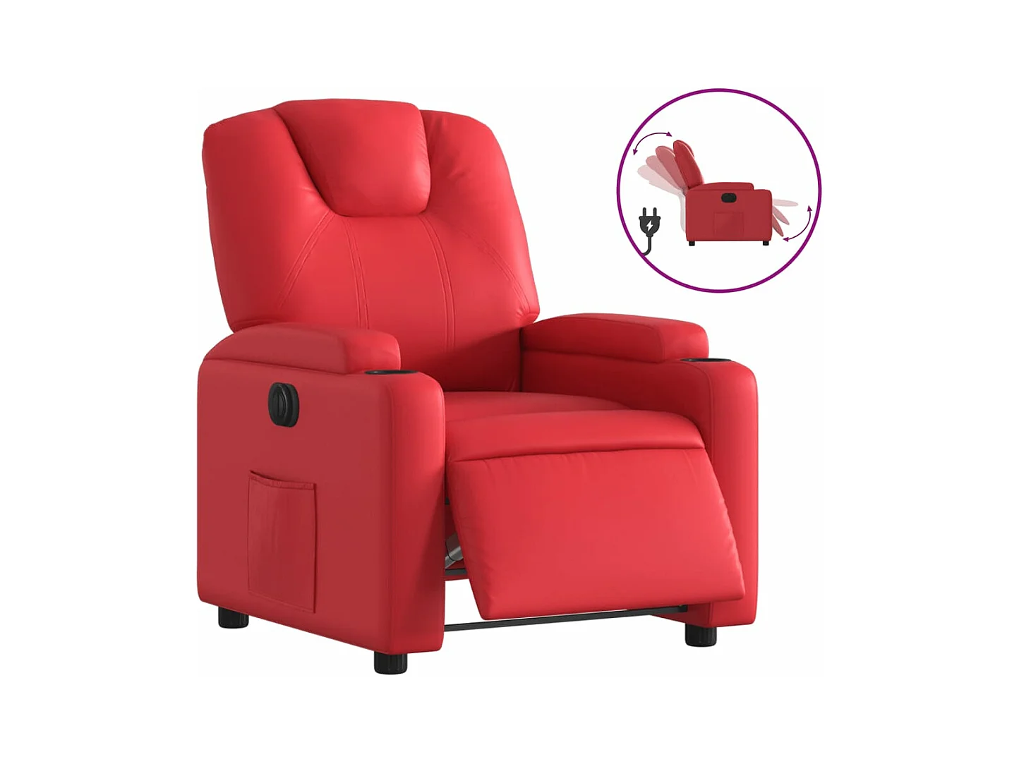 Fauteuil inclinable électrique Rouge Similicuir REO74807