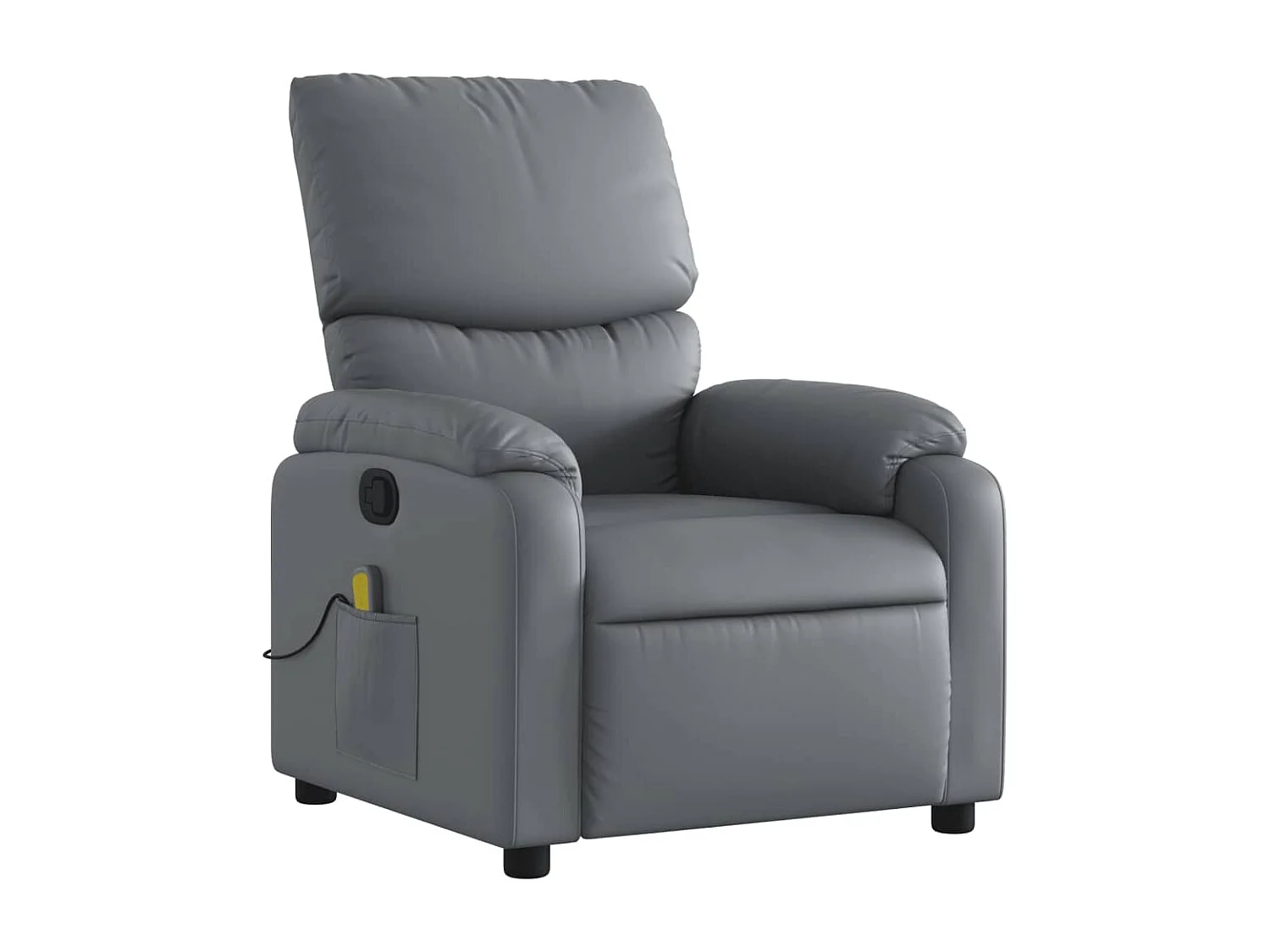 Sillón de masaje reclinable cuero sintético gris YOE71151