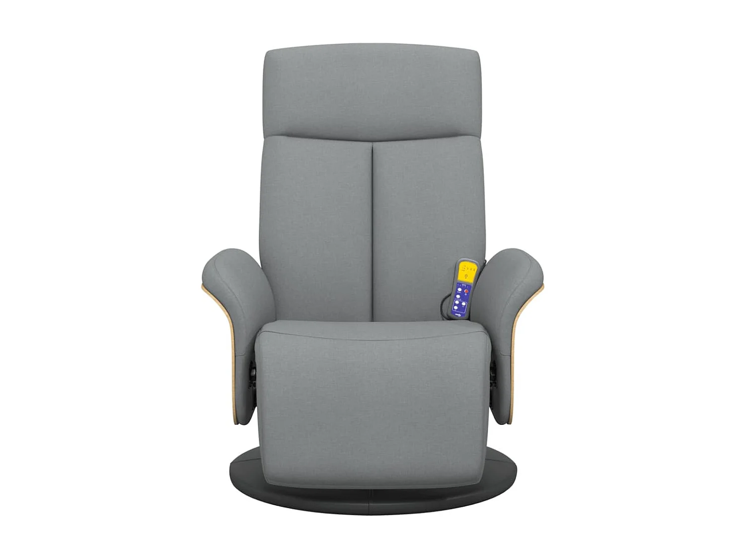 Fauteuil inclinable de massage et repose-pieds gris clair tissu REO58226