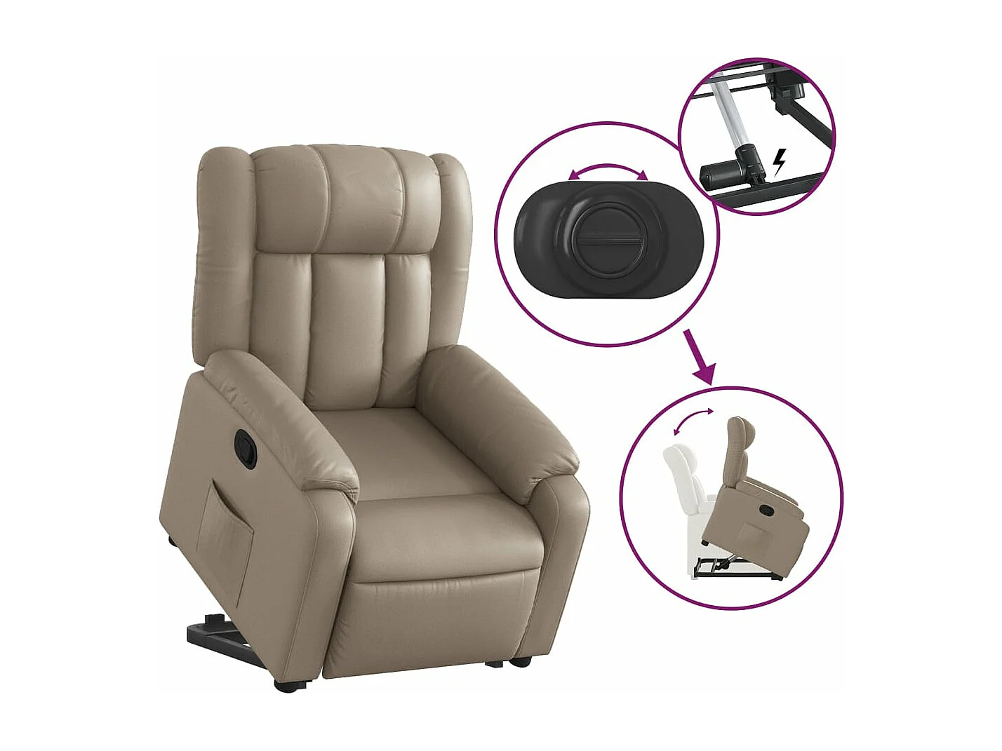 Fauteuil inclinable Cappuccino Similicuir REO39364