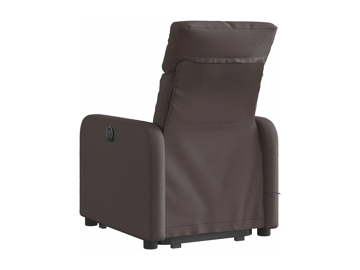 Sillón masaje eléctrico reclinable elevable tela marrón oscuro YOE62375