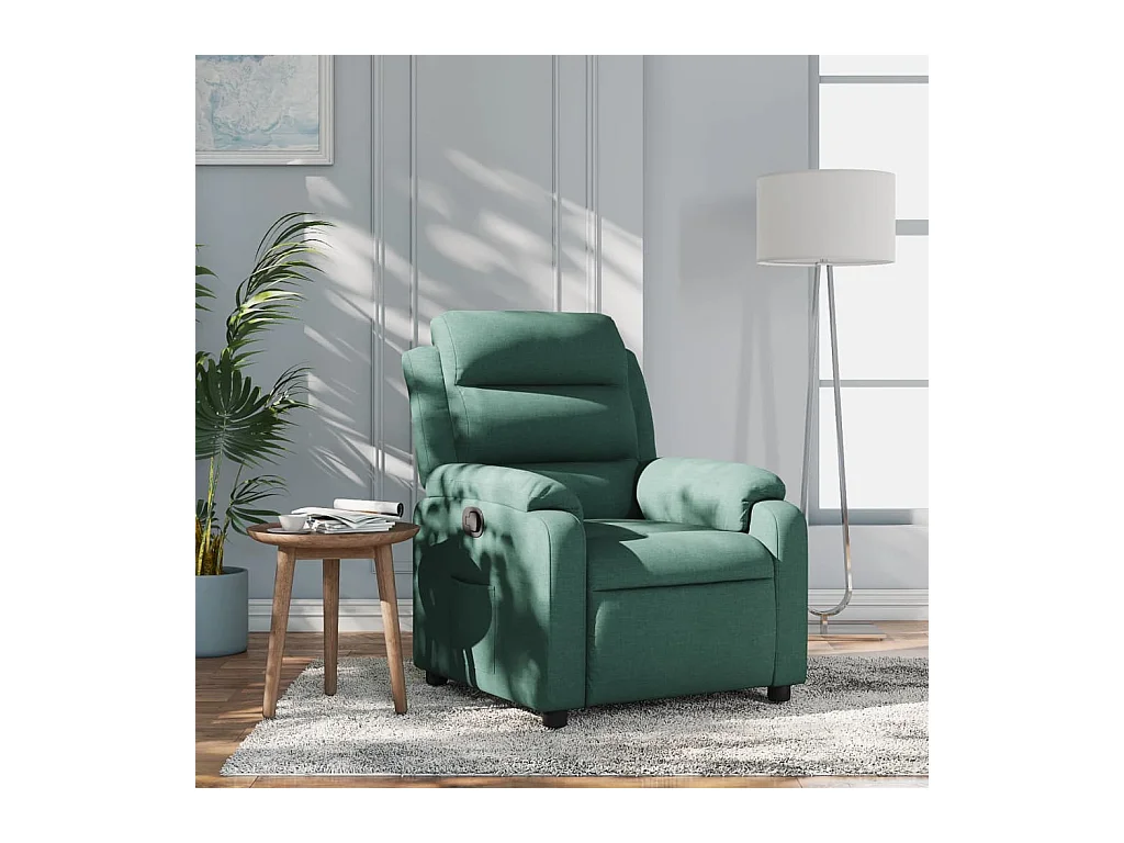 Fauteuil inclinable Vert foncé Tissu REO39661