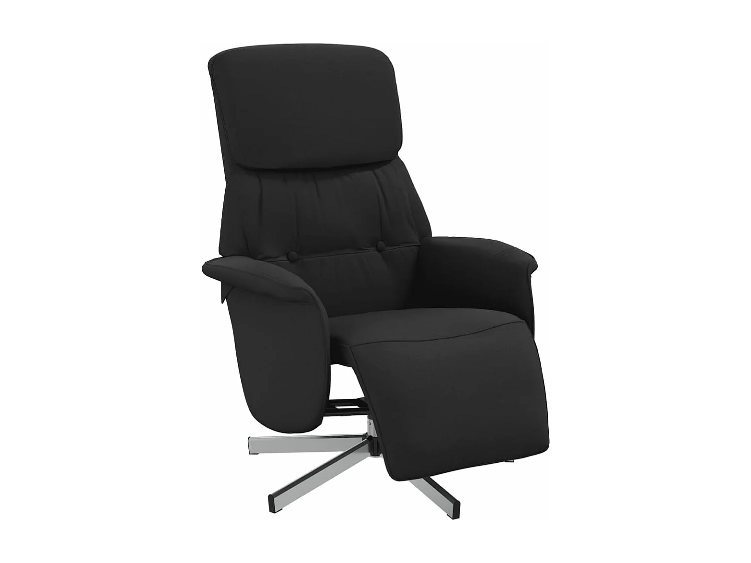 Fauteuil verstelbaar met voetensteun stof zwart NL970052