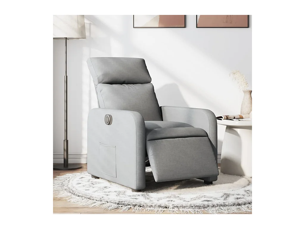Fauteuil inclinable électrique Gris clair Tissu REO65190