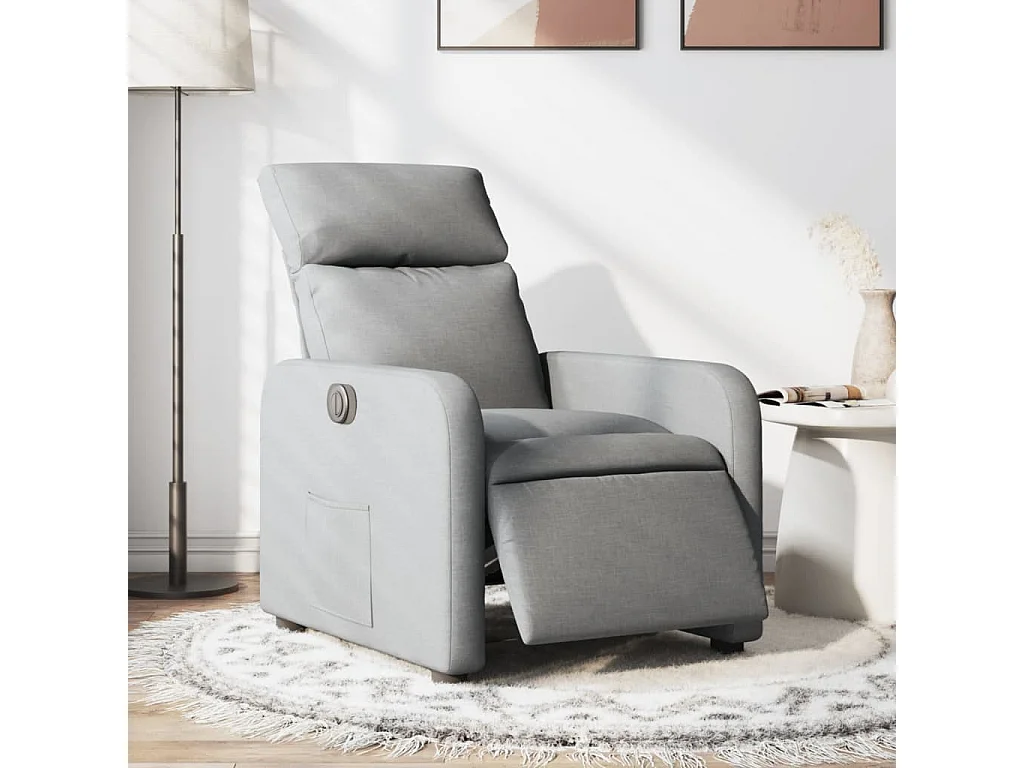Fauteuil inclinable électrique Gris clair Tissu REO65190