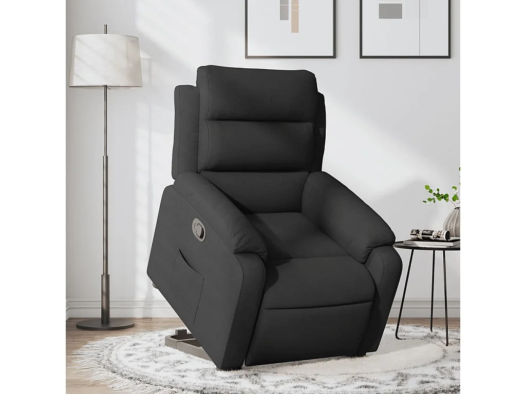 Fauteuil inclinable noir tissu REO17660