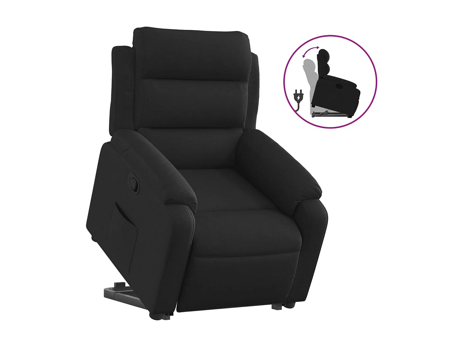Fauteuil inclinable noir tissu REO17660