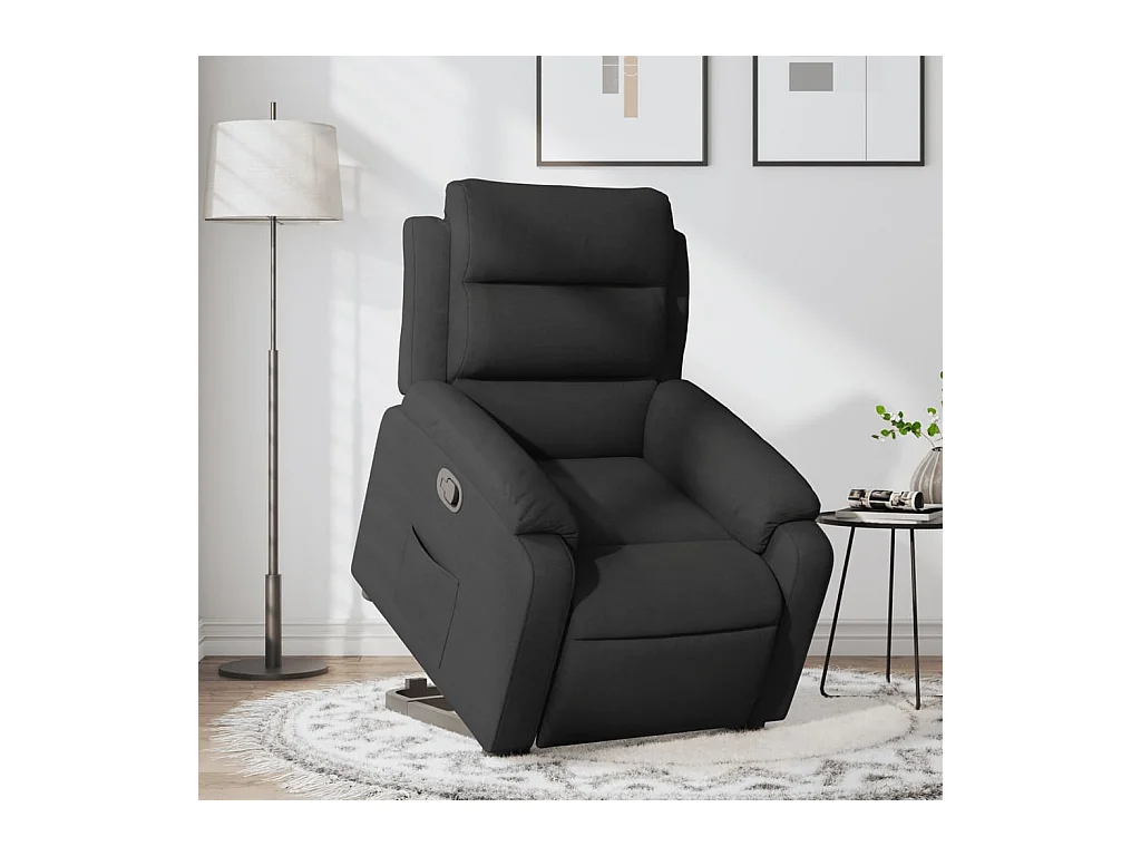 Fauteuil inclinable noir tissu REO17660