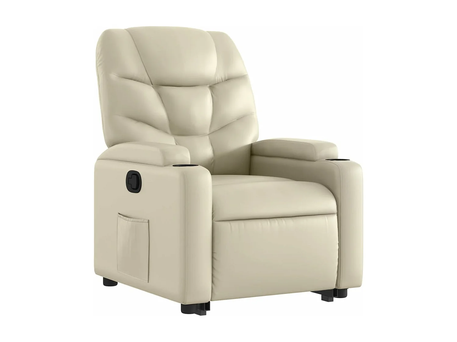 Sillón reclinable elevable cuero artificial color crema YOE74721