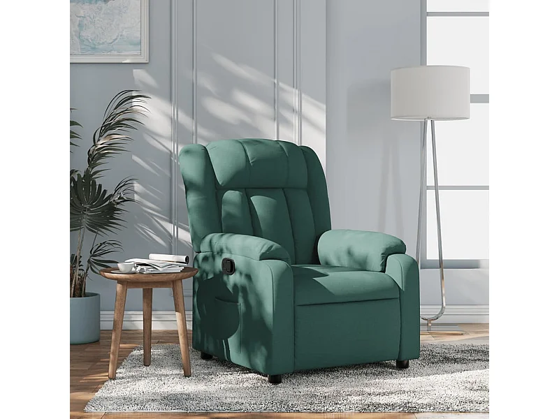 Fauteuil inclinable Vert foncé Tissu REO64432