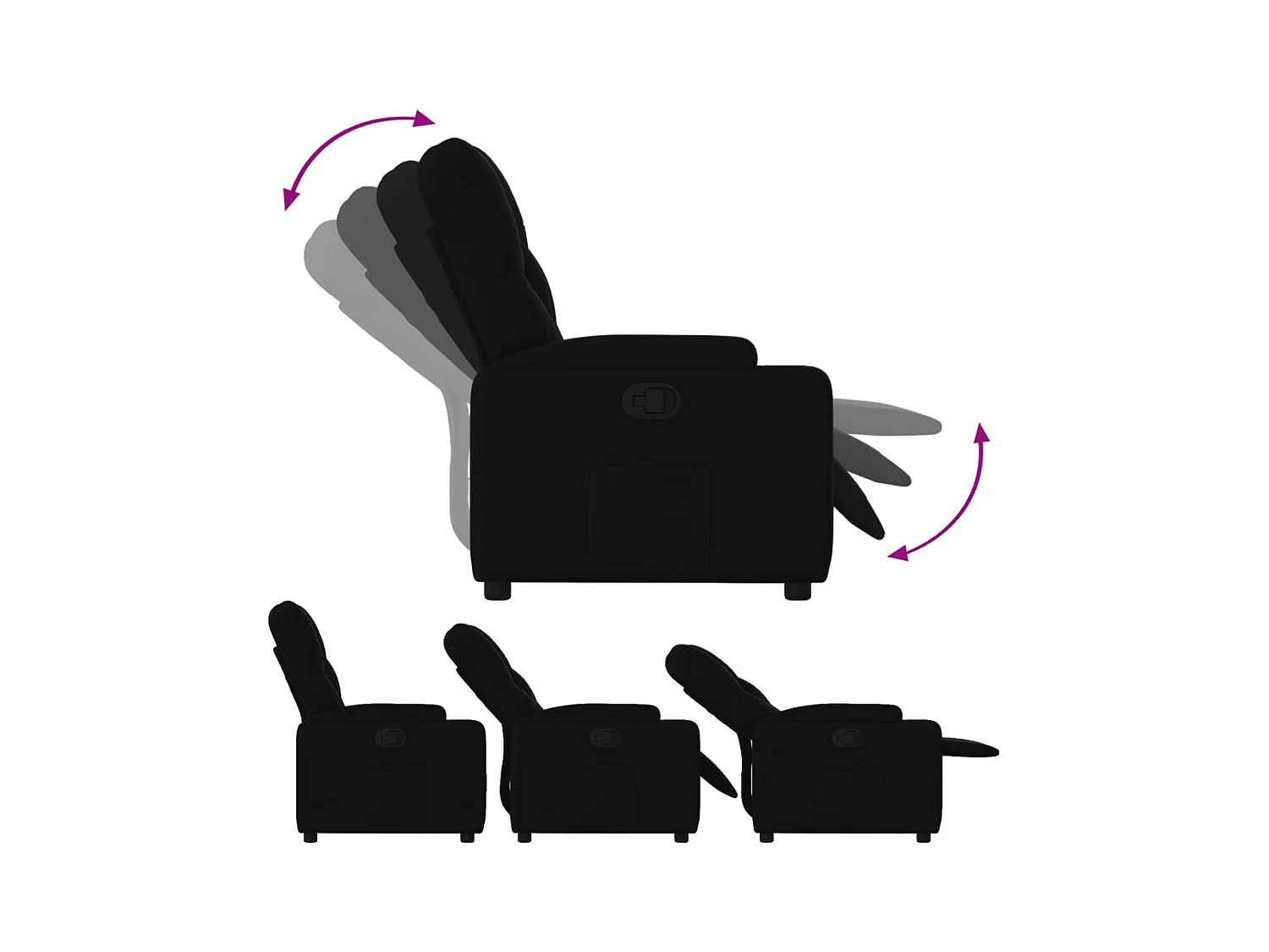 Fauteuil inclinable Noir Tissu REO99170