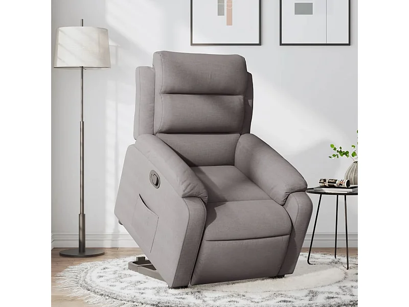 Fauteuil inclinable taupe tissu REO99536