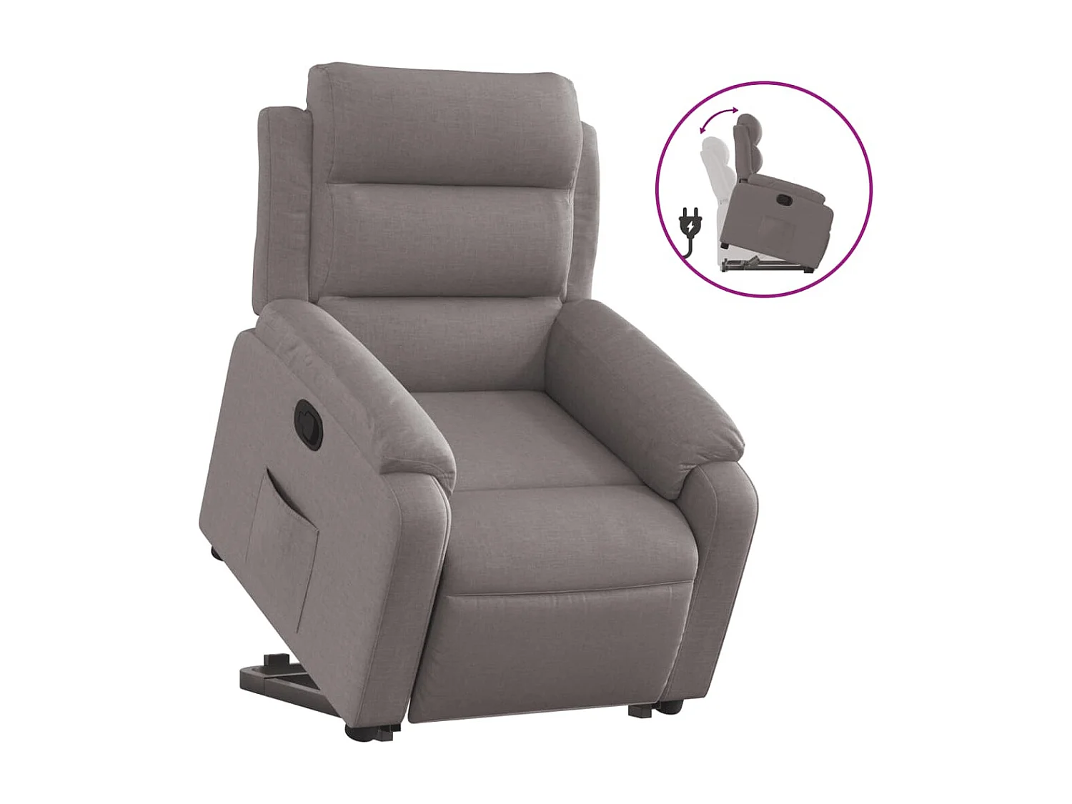 Fauteuil inclinable taupe tissu REO99536