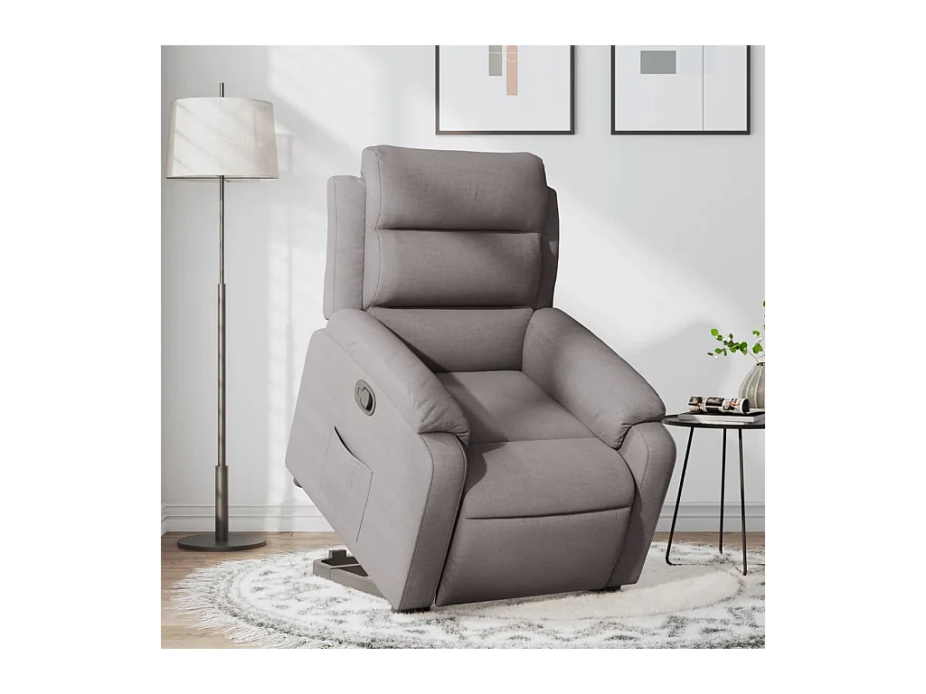 Fauteuil inclinable taupe tissu REO99536