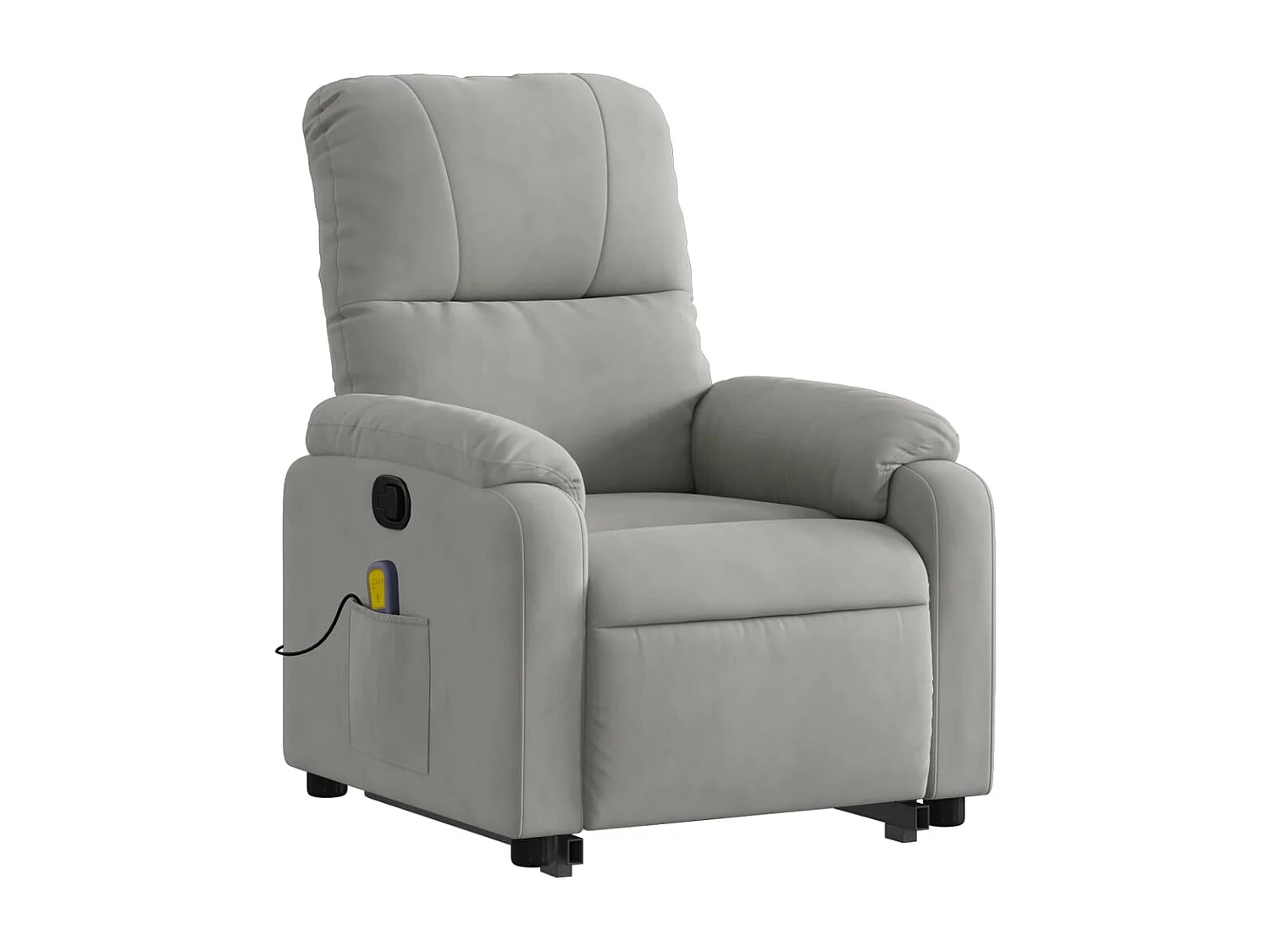 Fauteuil inclinable de massage gris clair tissu microfibre REO71849