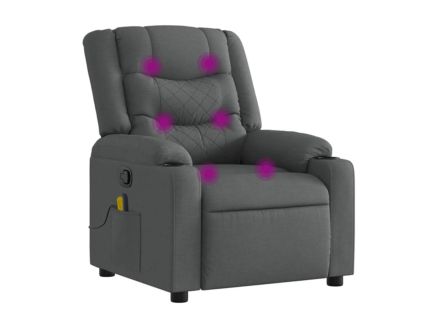 Fauteuil de massage inclinable Gris foncé Tissu REO61853