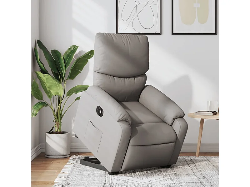 Fauteuil inclinable électrique taupe tissu REO36498