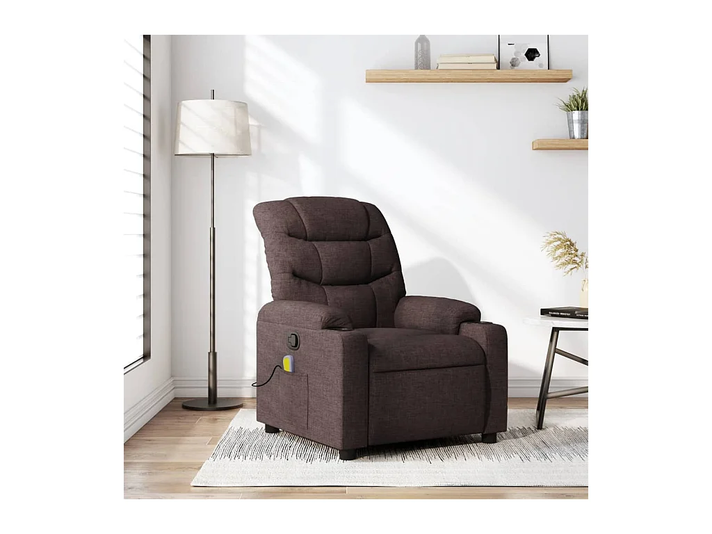 Fauteuil de massage inclinable Marron foncé Tissu REO88162