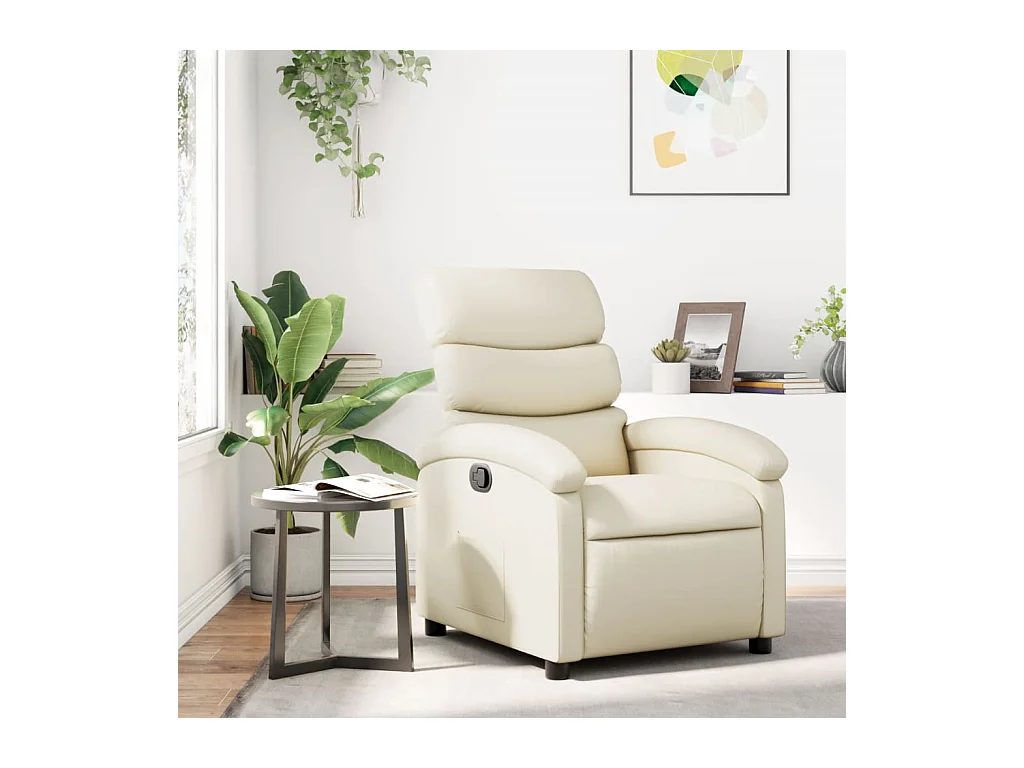 Fauteuil inclinable Crème Similicuir REO68160