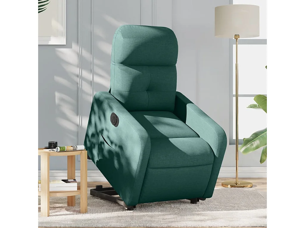 Fauteuil inclinable électrique vert foncé tissu REO76137