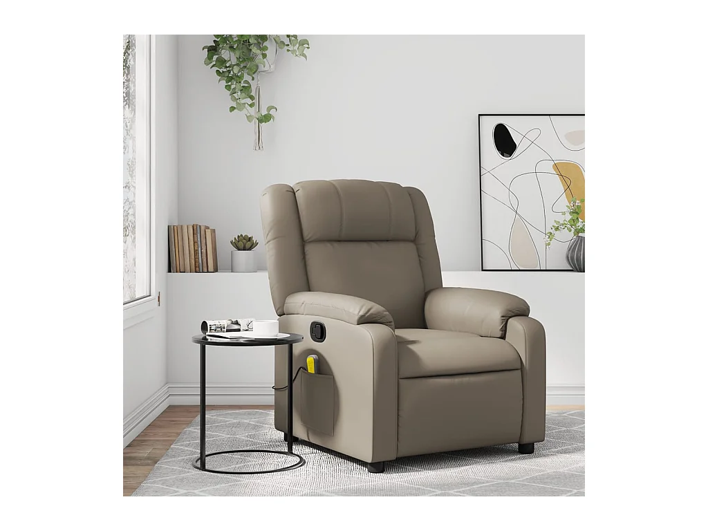 Fauteuil de massage inclinable Cappuccino Similicuir REO97351